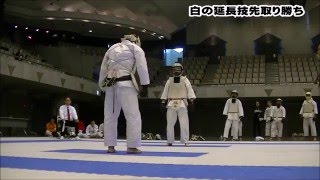 第27回 関東防具付空手道選手権大会 1回戦 佐々木運vs坂口誠 JKF Renbukai Karate