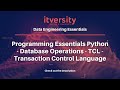 Programming Essentials Python - Database Operations - TCL - Transaction Control Language