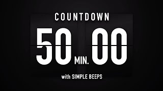 50 Minute Countdown Timer ๐ Flip Clock with Simple Beeps ๐๐ค