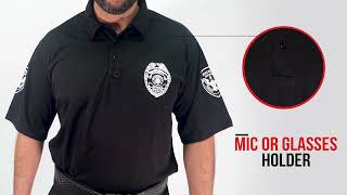 Black Polo Shirt with White Security Badge