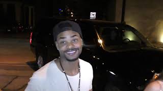 King Bach and Amanda Cerny talk about their new projects outside Craig's Restaurant in West Hollywoo