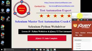 Lesson 15 Python Webdriver jQuery UI Auto Complete
