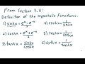 calculus 1 section 3.11 hyperbolic identities