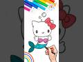 Hello Kitty Mermaid Drawing | How to Draw Hello Kitty Mermaid 🌈🎀 #short #hellokitty