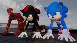 Sonic vs Shadow vs Flash Race  Animated Cartoon Part 1 2 3 and so on Who is Fast