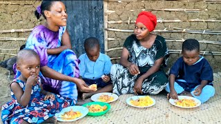 African Village Cuisine#Cooking Chicken Stew and Potato Curry With Tumeric Rice For Breakfast