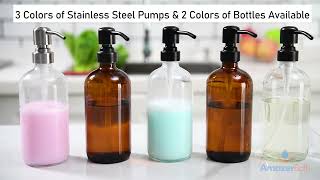 AmazerBath 16 Oz Bathroom Clear Hand Soap Dispenser Bottle for Liquid Lotion