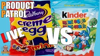 Easter Special Cadburys Mini Creme Eggs Vs Kinder Mini Eggs Candy Review Youtube Live