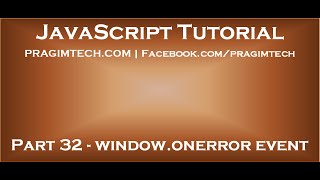 JavaScript window onerror event