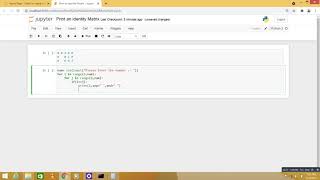 Python Program Print an identity Matrix
