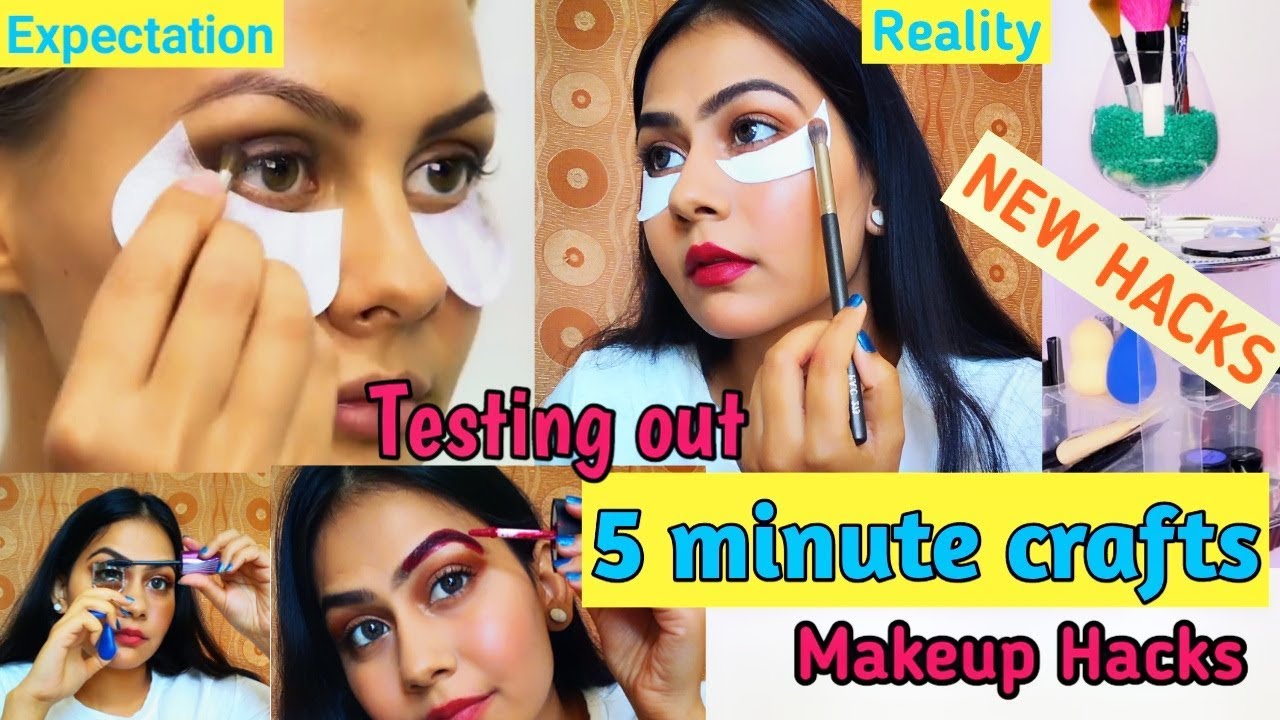 Testing Out Viral Makeup Hacks By 5 MINUTE CRAFTS// Reena Tanwar ...