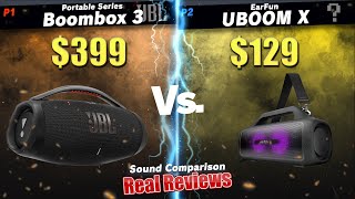 Earfun UBOOM X VS JBL Boombox 3 Sound Comparison - No Bass Boost - Flat EQ