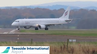 Teesside Airport | Embraer E190LR | Eastern Airways Departing To Amsterdam