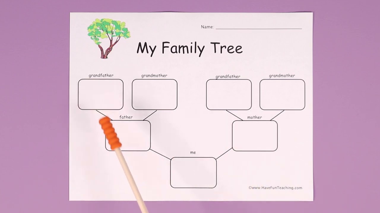 Family Tree For Kids Worksheet