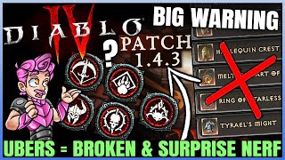Diablo 4 - CONFIRMED: New Patch = BROKEN Game, Uber Unique Warning, Class Nerfs, Holy Bolts & More!