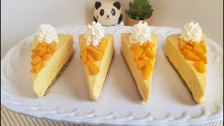 MANGO CHEESECAKE WITHOUT GELATIN | ජෙලටින් නැතිව අඹ  චීස්කේක් හදමු