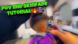 POV: You're the Barber - Mid Skinfade Tutorial 4K