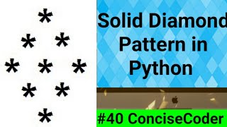 Solid Diamond Pattern in Python#-ConciseCoder(Beginners)