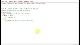 Python Program to remove the key from a dictionary