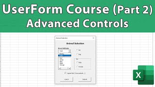 Excel UserForm Course 2 - Menus, Lists, ComboBox, OptionButtons, CheckBox & More