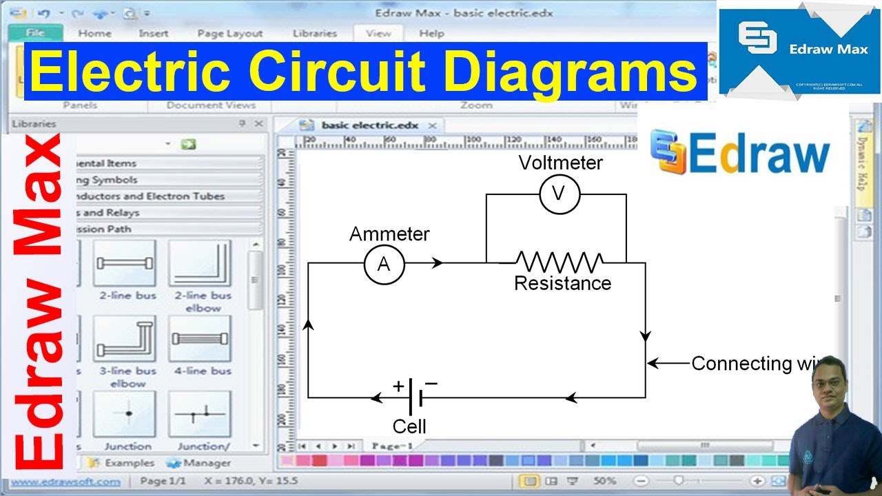 Easiest Way To Draw Electric Circuits With Edraw Max Software | Drawing ...