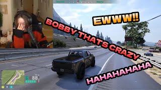 Bobby makes an unhinged joke in a car with Taco, Ray Mond, and Carmella | Nopixel 4.0