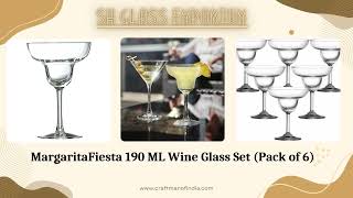 MargaritaFiesta 190 ML Wine Glass Set Pack of 6