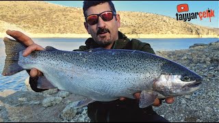 Gölde At Çek Somon Avı !!! Kendo F3 Spoon Kaşık Yine Yaptı Yapacağını | Trout Fishing