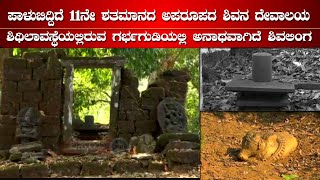 ಪಾಳುಬಿದ್ದಿದೆ 11ನೇ ಶತಮಾನದ ಅಪರೂಪದ ಶಿವನ ದೇವಾಲಯ: ಶಿಥಿಲಾವಸ್ಥೆಯಲ್ಲಿರುವ ಗರ್ಭಗುಡಿಯಲ್ಲಿ ಅನಾಥವಾಗಿದೆ ಶಿವಲಿಂಗ