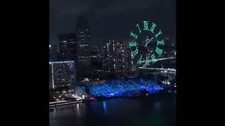 New Years Eve 2020, awe inspiring drone formation flying COUNT DOWN in Singapore