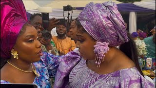 BIMBO AFOLAYAN ARRIVES AT BIOLA BAYO’S MOTHER’S BURIAL CEREMONY