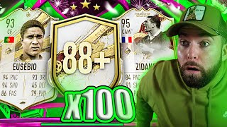 OPENING 100x 88+ ICON PACKS IN ONE VIDEO! 😆 FIFA 23