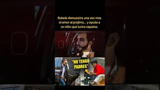 Presidente Nayib Bukele  ayuda  a niño salvadoreño