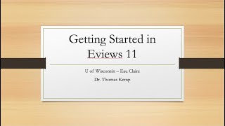 Getting Started in Eviews