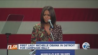 First Lady Michelle Obama visits Detroit for campaign rally