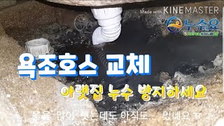 욕조호스교체... 아랫집 누수의큰원인  호스교체하기