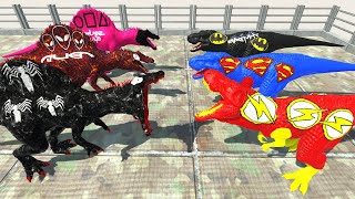 DC SUPERHEROES T REX: WHO WOULD WIN? DEATH FALL V2 - Animal Revolt Battle Simulator