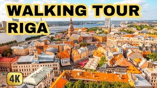 🇱🇻 Streets of Riga, Latvia - 4K City Walking Tour with City Sounds
