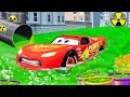 EXTREME RADIOACTIVE FLOOD vs LIGHTNING MCQUEEN & PIXAR CARS in BeamNG.drive