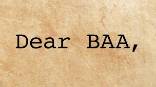 An Open Letter to the BAA