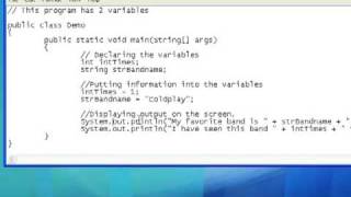 005 - Using Variables In A Simple Java Program