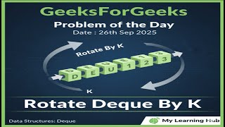 Rotate Deque By K | GeeksForGeeks Problem | Deque Data Structure Explained