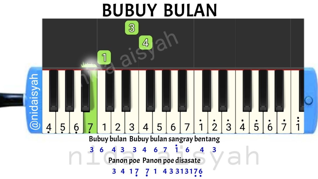 NOT ANGKA PIANIKA BUBUY BULAN | TUTORIAL MUDAH MAIN PIANIKA LAGU DAERAH ...