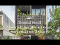 9m x 20m Plot 3 Storeys- Floor plan- Tropical small modern urban house design #tropicalhouse