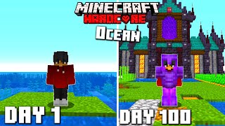 I survived 100 days in Minecraft Hardcore on an all ocean world and heres what happened...
