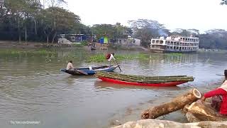 এক জন যাত্রীর জন্য ছেড়ে দেয়া লঞ্চ দাঁড়ালো / কয়ারিয়া ঘাট গৌরনদী / Torki Gournadi Launch