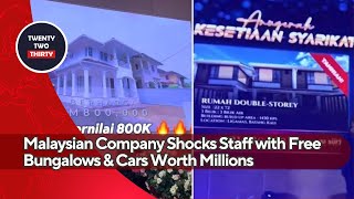 Malaysian Company Shocks Staff with Free Bungalows \u0026 Cars Worth Millions—See What Happened