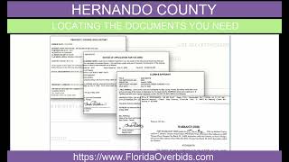 Hernando County FL: Locate the Documents (Tax Deed Auctions and Excess Proceeds)