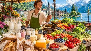 THE BEST ORGANIC MARKETS IN SWITZERLAND 🇨🇭 Walking Tour 4K | Food & Local Life