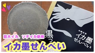 【おせんべい大好き】イカ墨せんべい食べるよ～［#99］